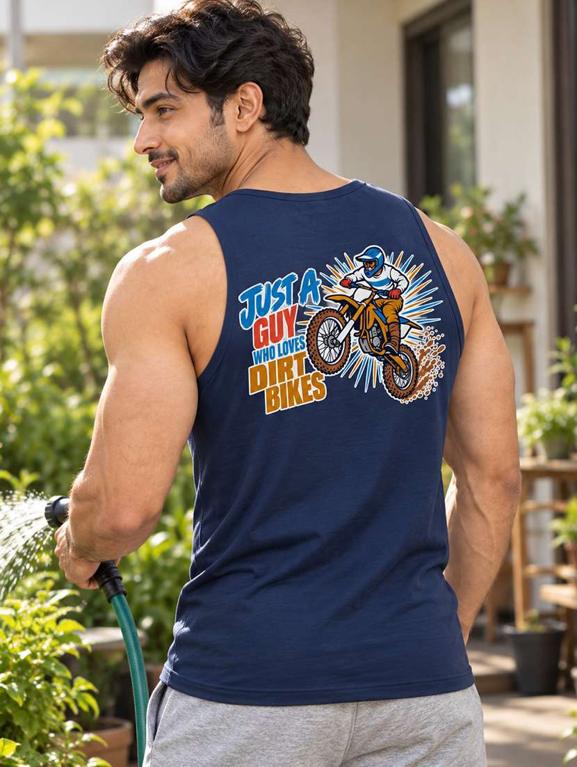 men printed sleeveless vest