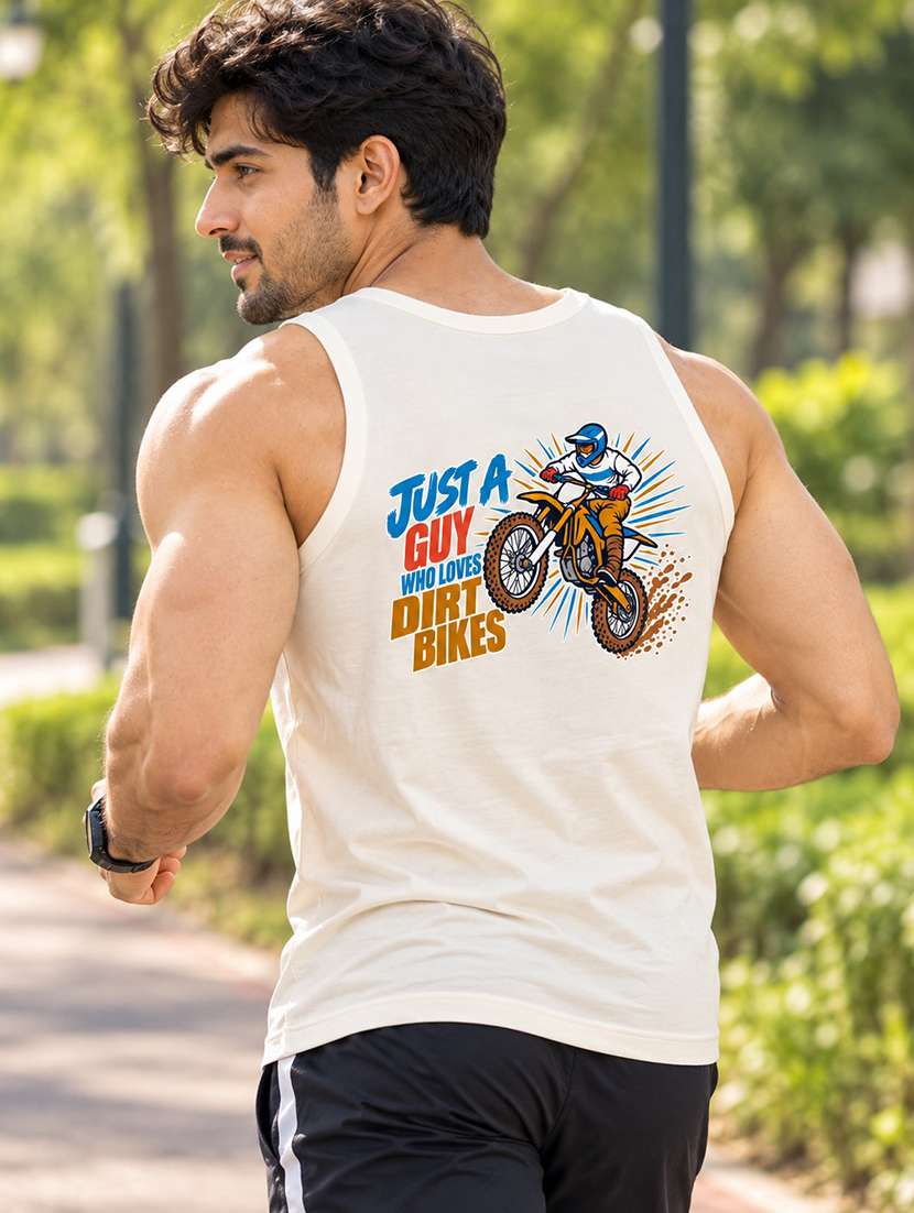 men printed sleeveless vest