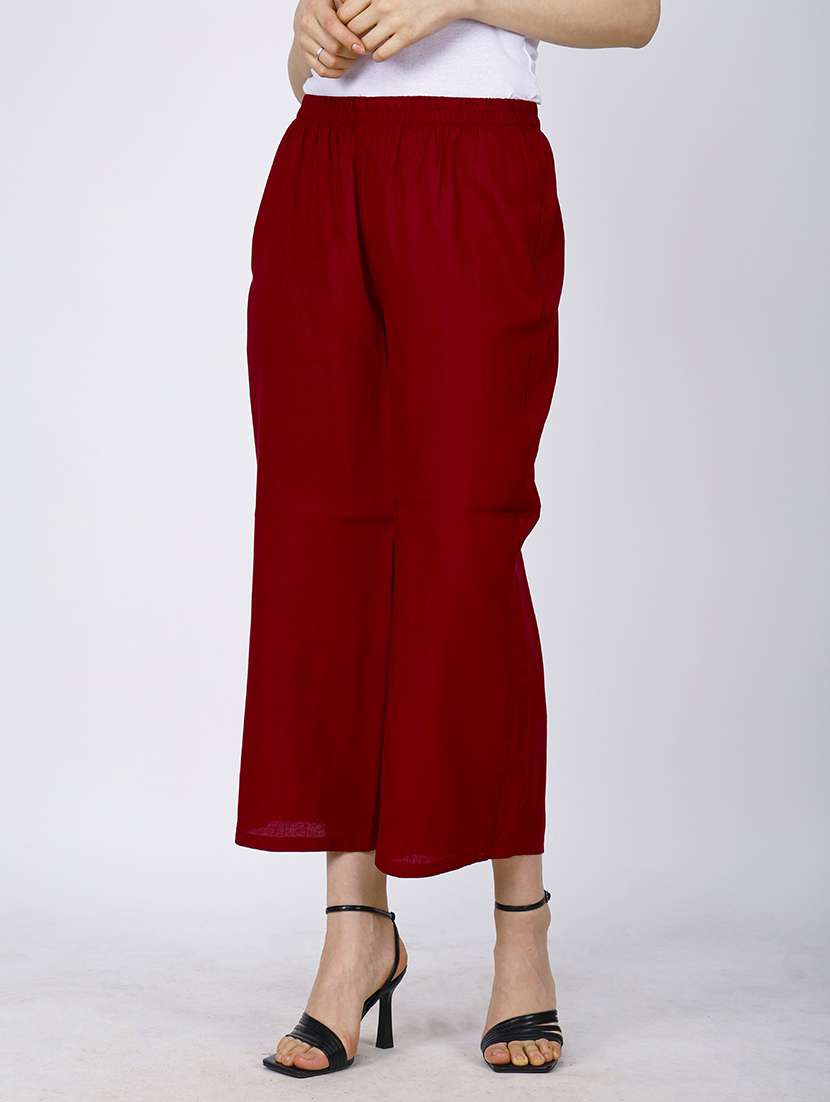 Women Solid Mid Rise Regular Fit Culottes - 22762275 -  Standard Image - 3