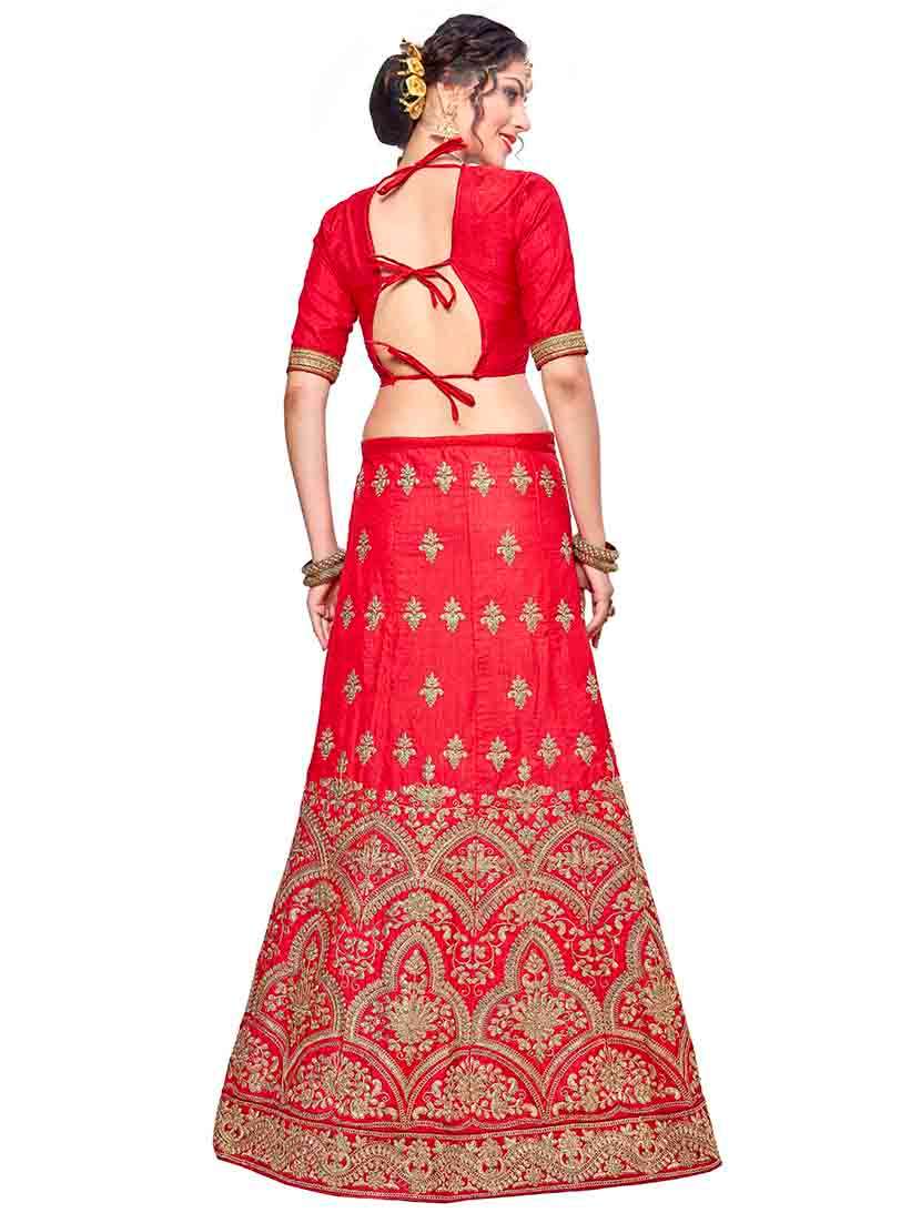 Women Solid With Work Semi-stitched A-line Lehenga - 22764838 -  Standard Image - 3