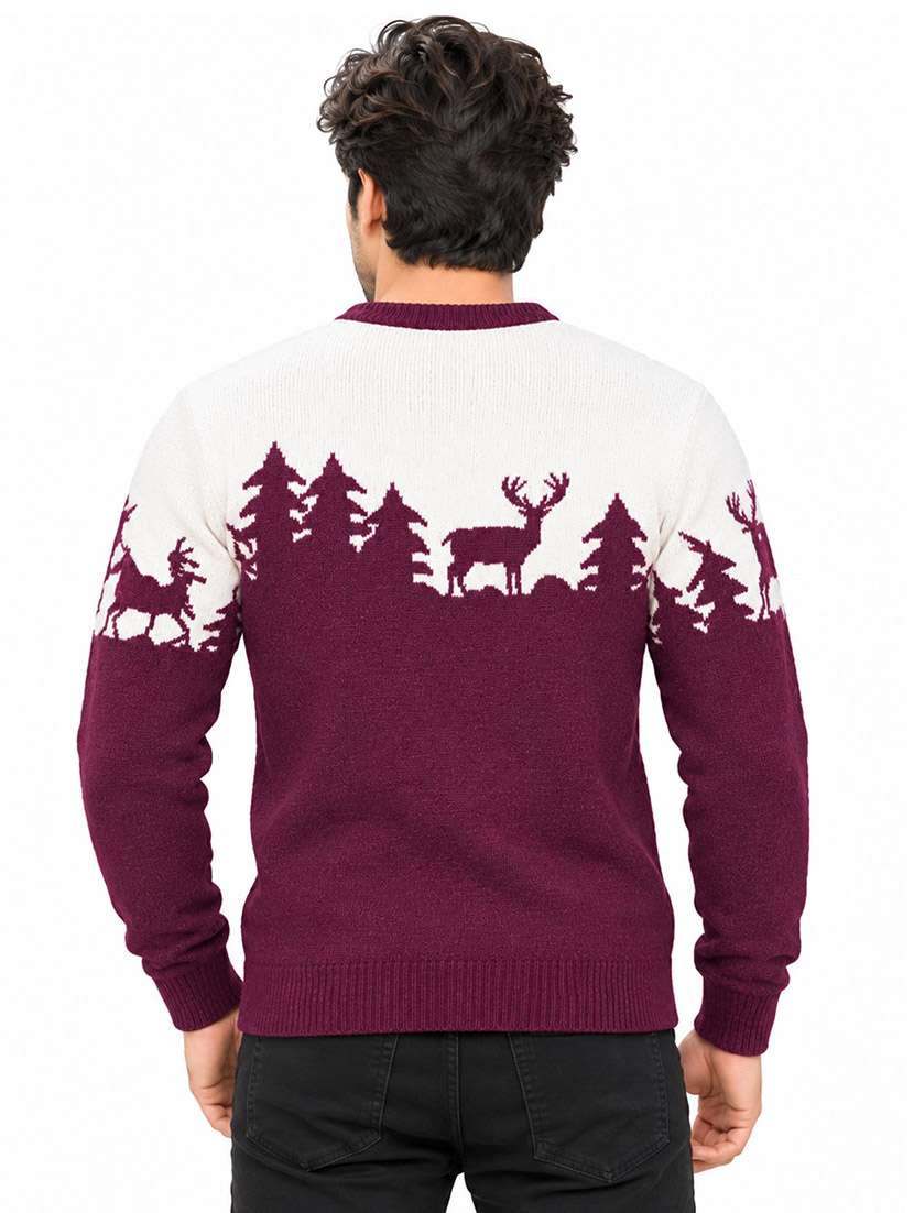 Men Self Design Long Sleeves Regular Pullover - 22764949 -  Standard Image - 3