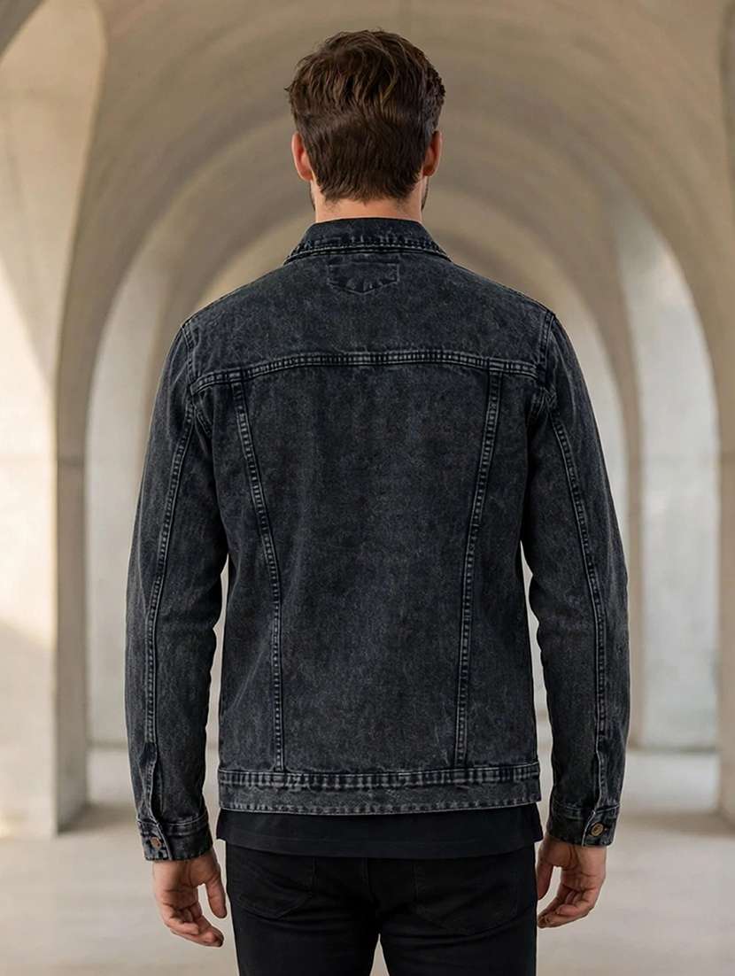 Men Washed Long Sleeves Regular Fit Denim Jacket - 22765050 -  Standard Image - 3