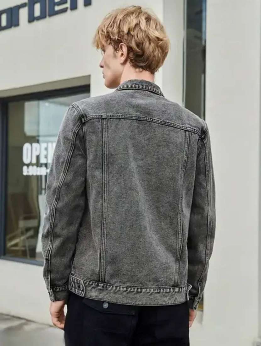 Men Washed Long Sleeves Regular Fit Denim Jacket - 22765180 -  Standard Image - 3
