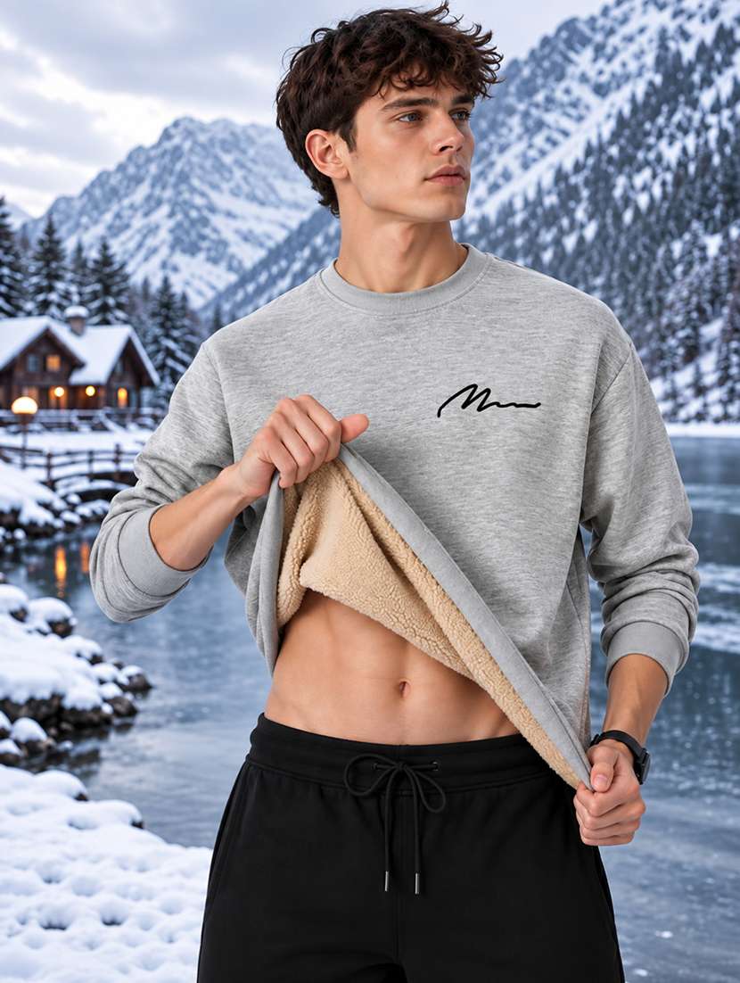 men solid long sleeves regular fit sweatshirt