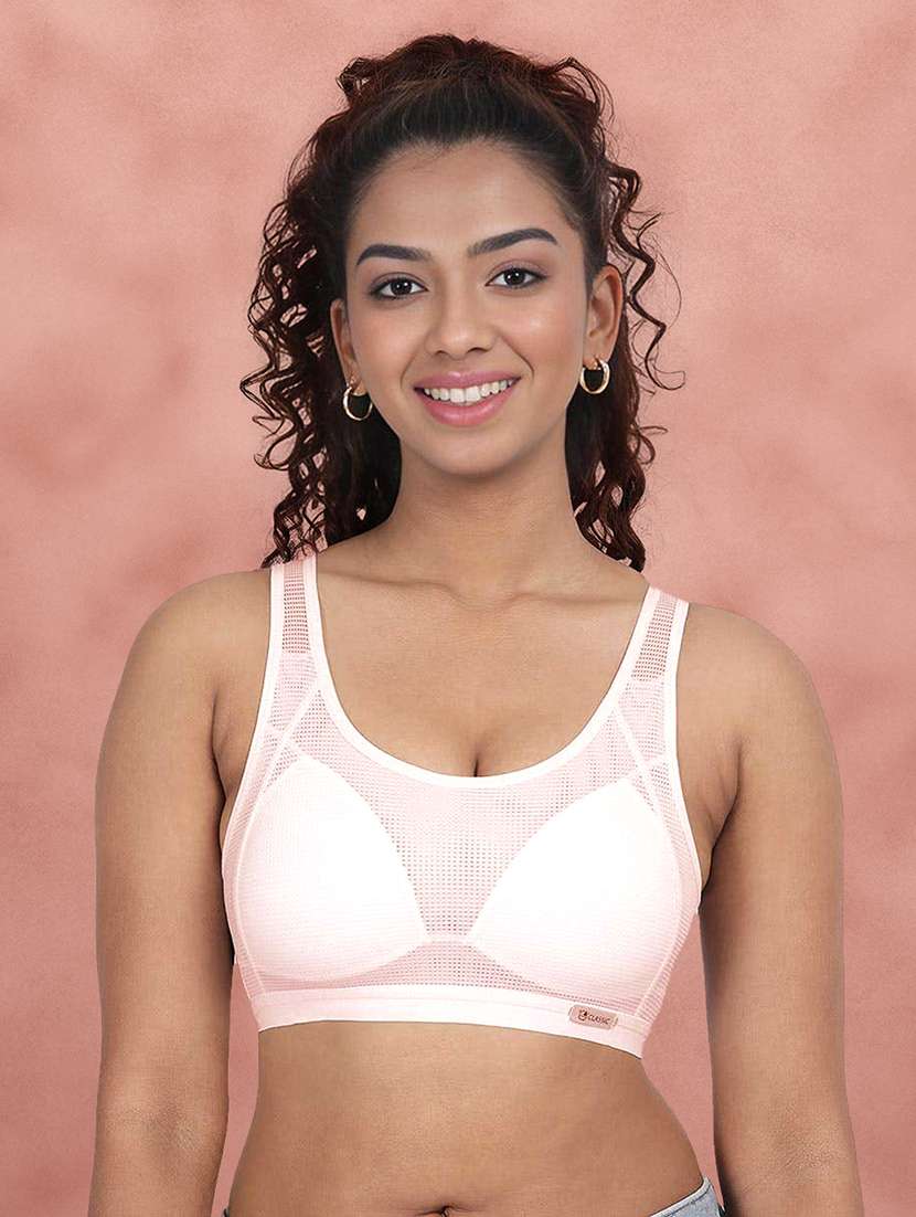 women solid full coverage sports bra