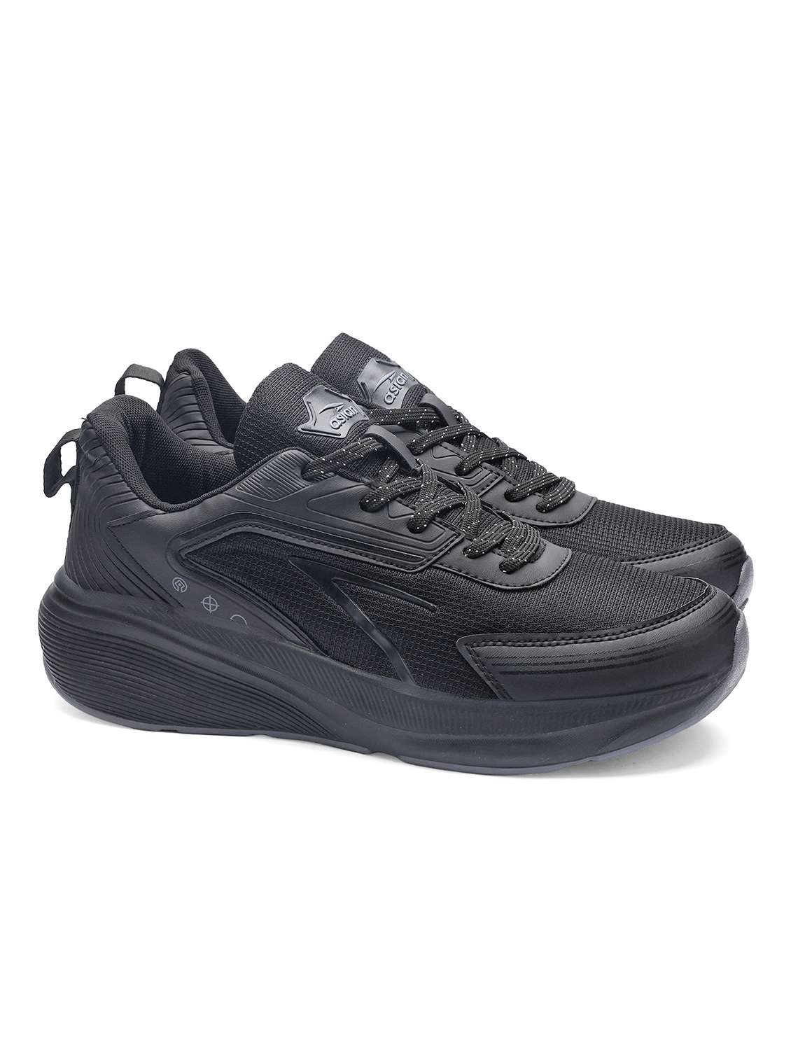 men solid lace up sport shoes