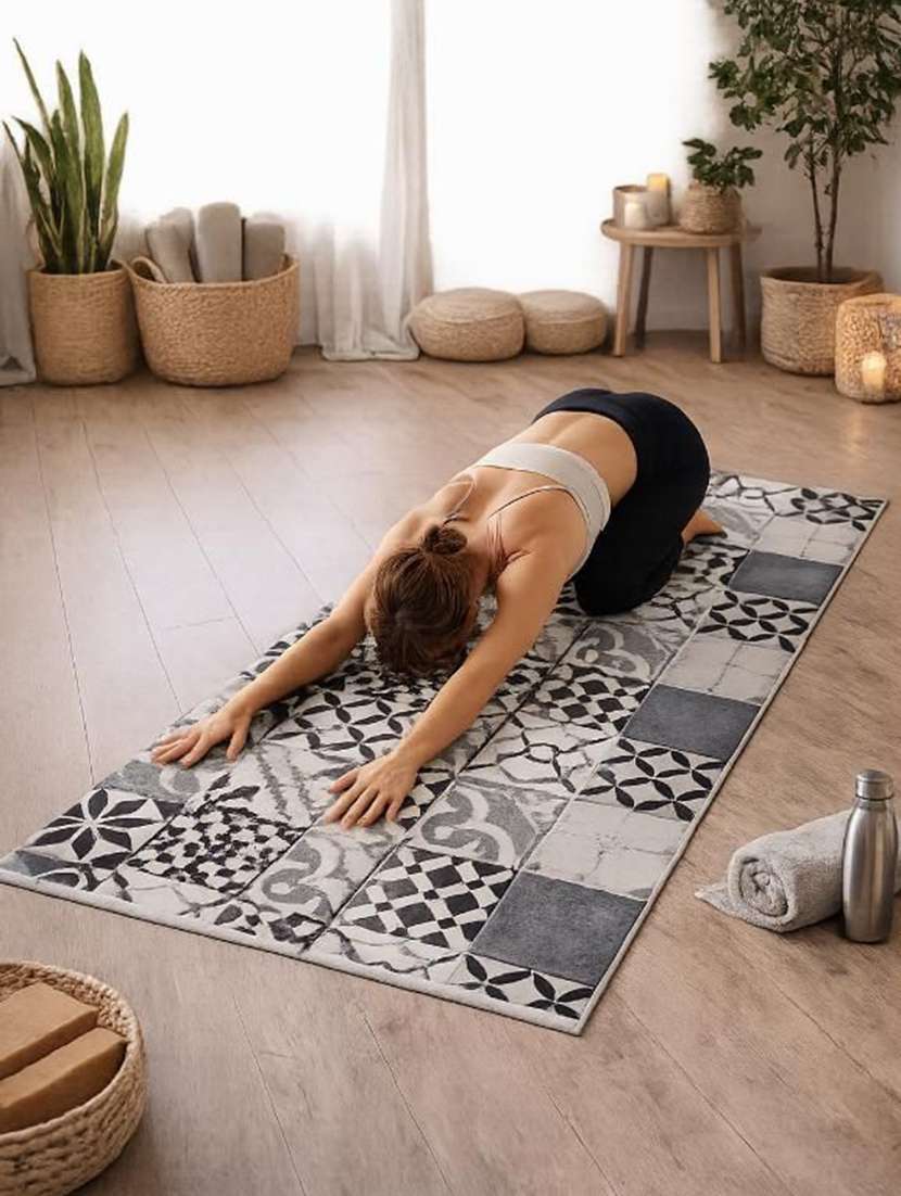 non-slip printed yoga and exercise mat