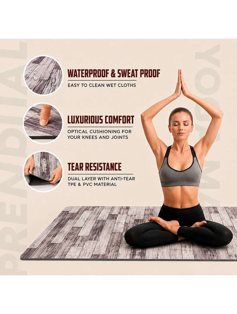 Non-slip Printed Yoga And Exercise Mat - 22765666 -  Standard Image - 3