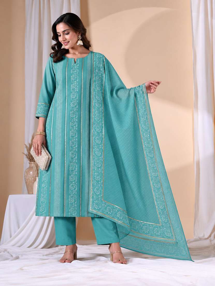 women printed unstitched suit set
