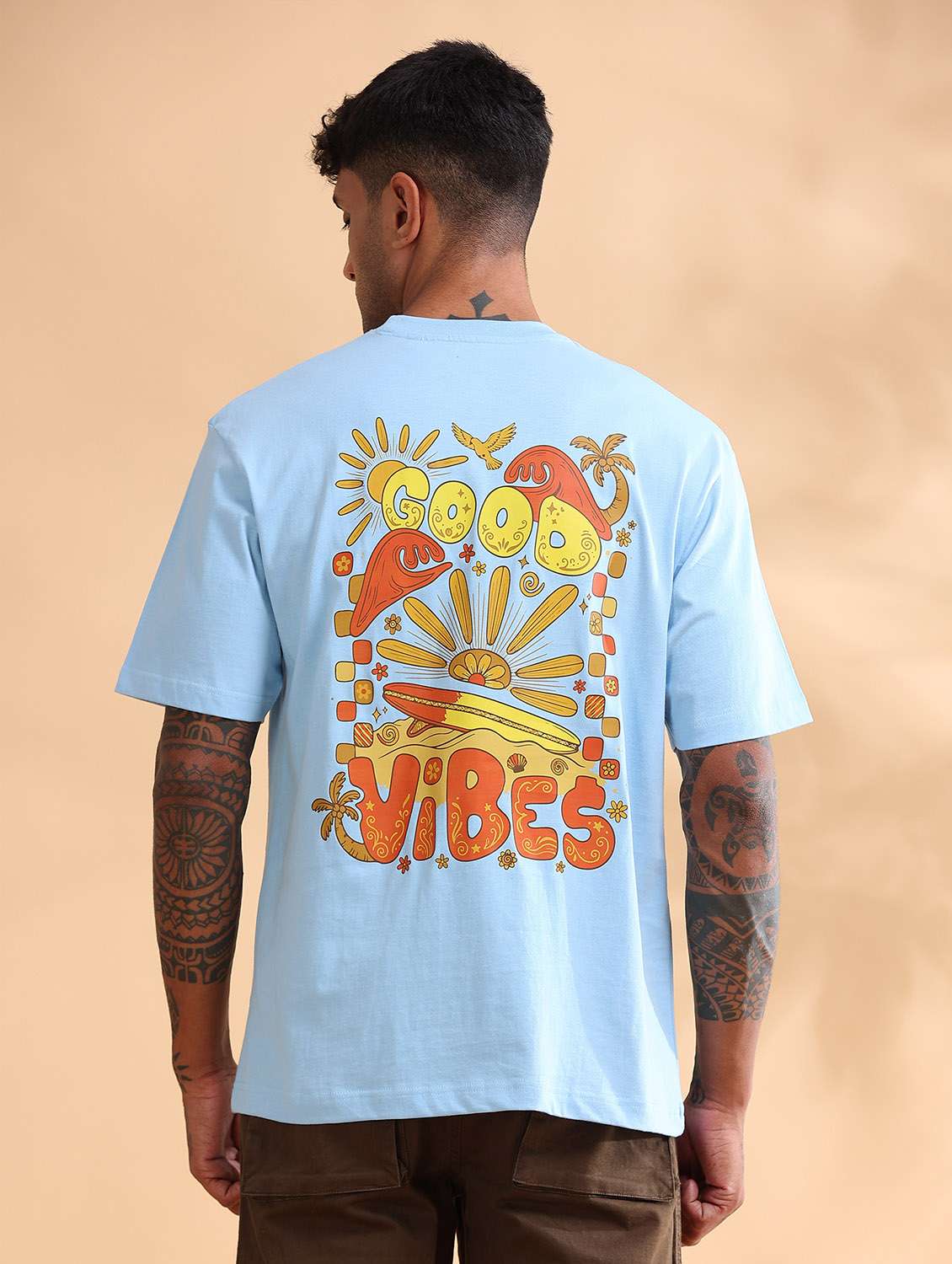 men printed short sleeve loose fit t-shirt