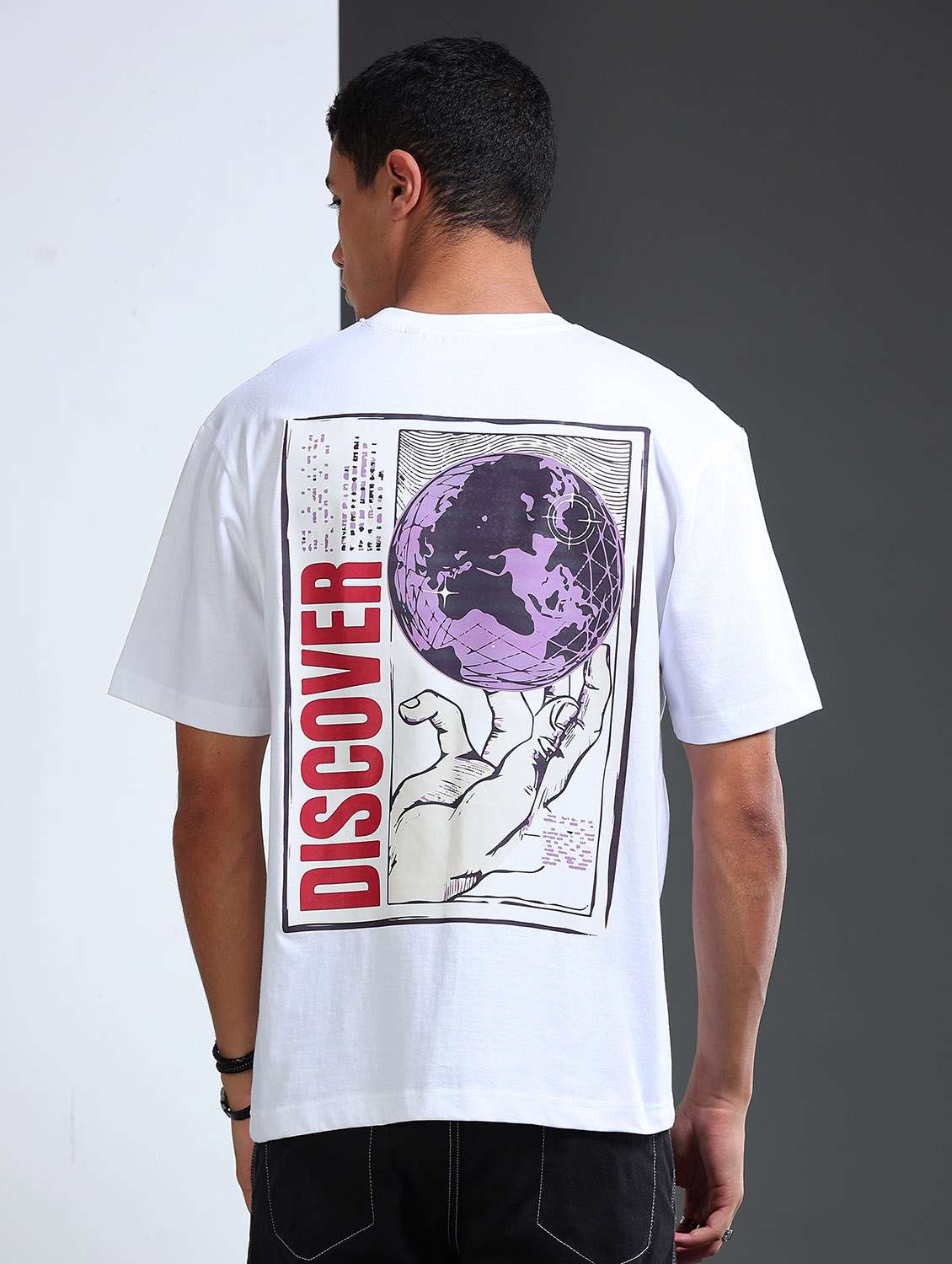 men printed short sleeve loose fit t-shirt