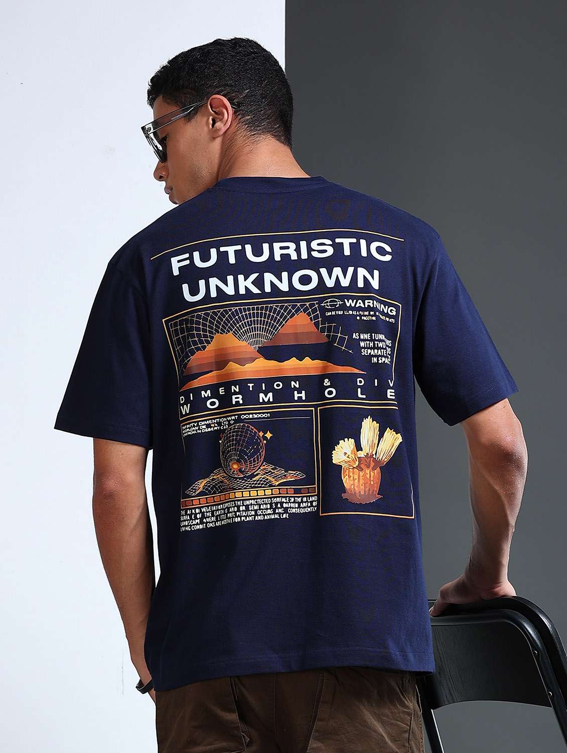 men printed short sleeve loose fit t-shirt