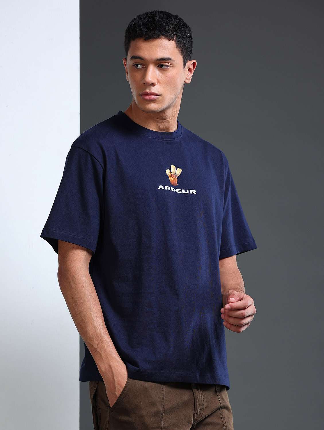 Men Printed Short Sleeve Loose Fit T-shirt - 22766805 -  Standard Image - 3