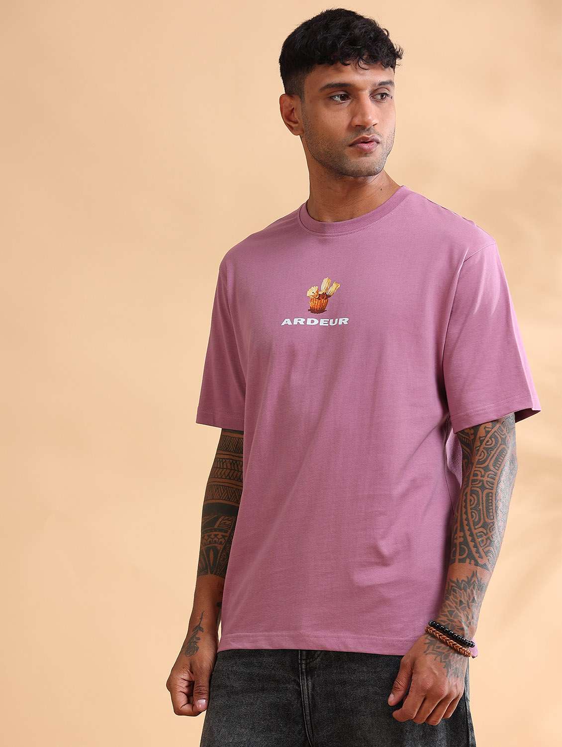 Men Printed Short Sleeve Loose Fit T-shirt - 22766807 -  Standard Image - 3
