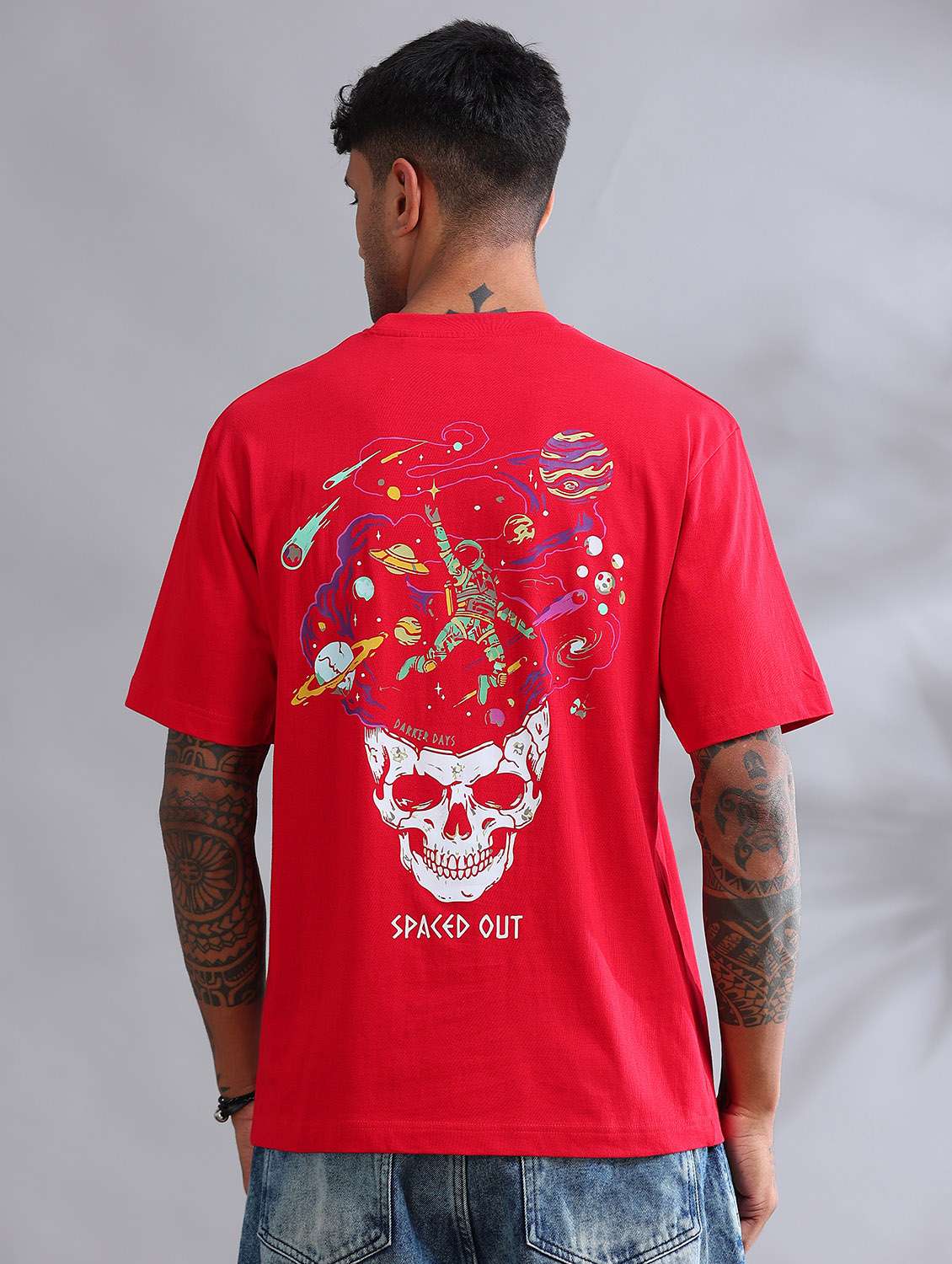 men printed short sleeve loose fit t-shirt