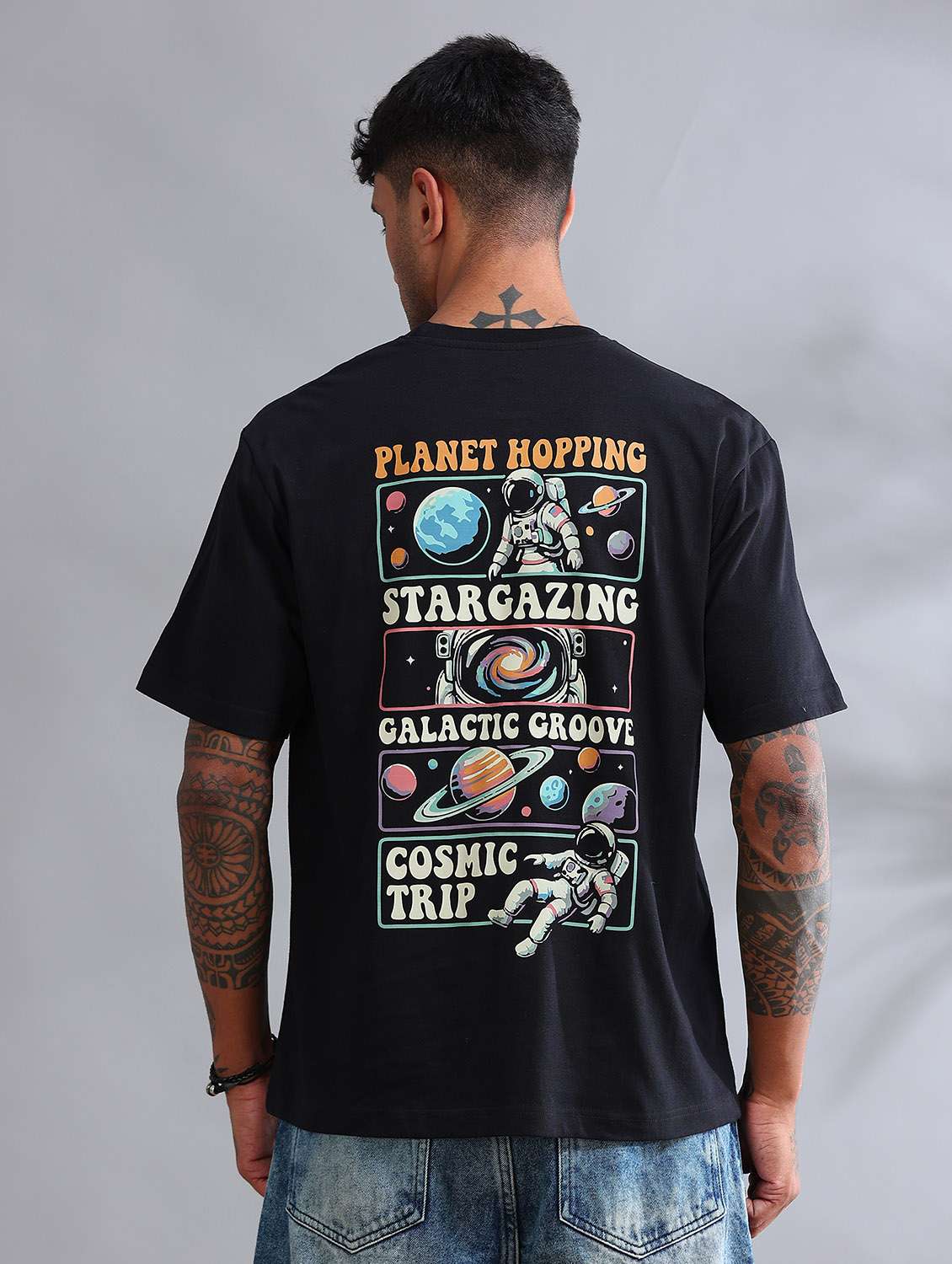 men printed short sleeve loose fit t-shirt