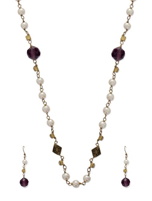 Delicate Gold & Purple Jewellery Set - Ivory Tag