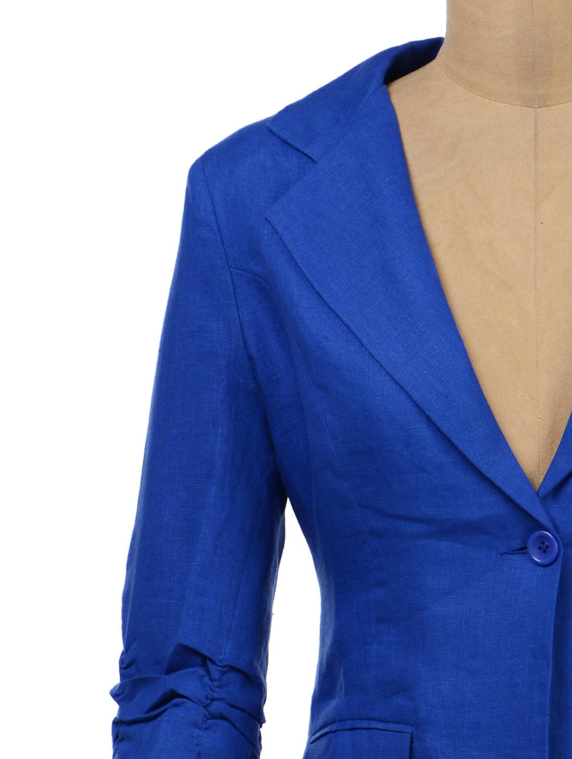 royal blue linen blazer - 35570 - Standard Image - 3