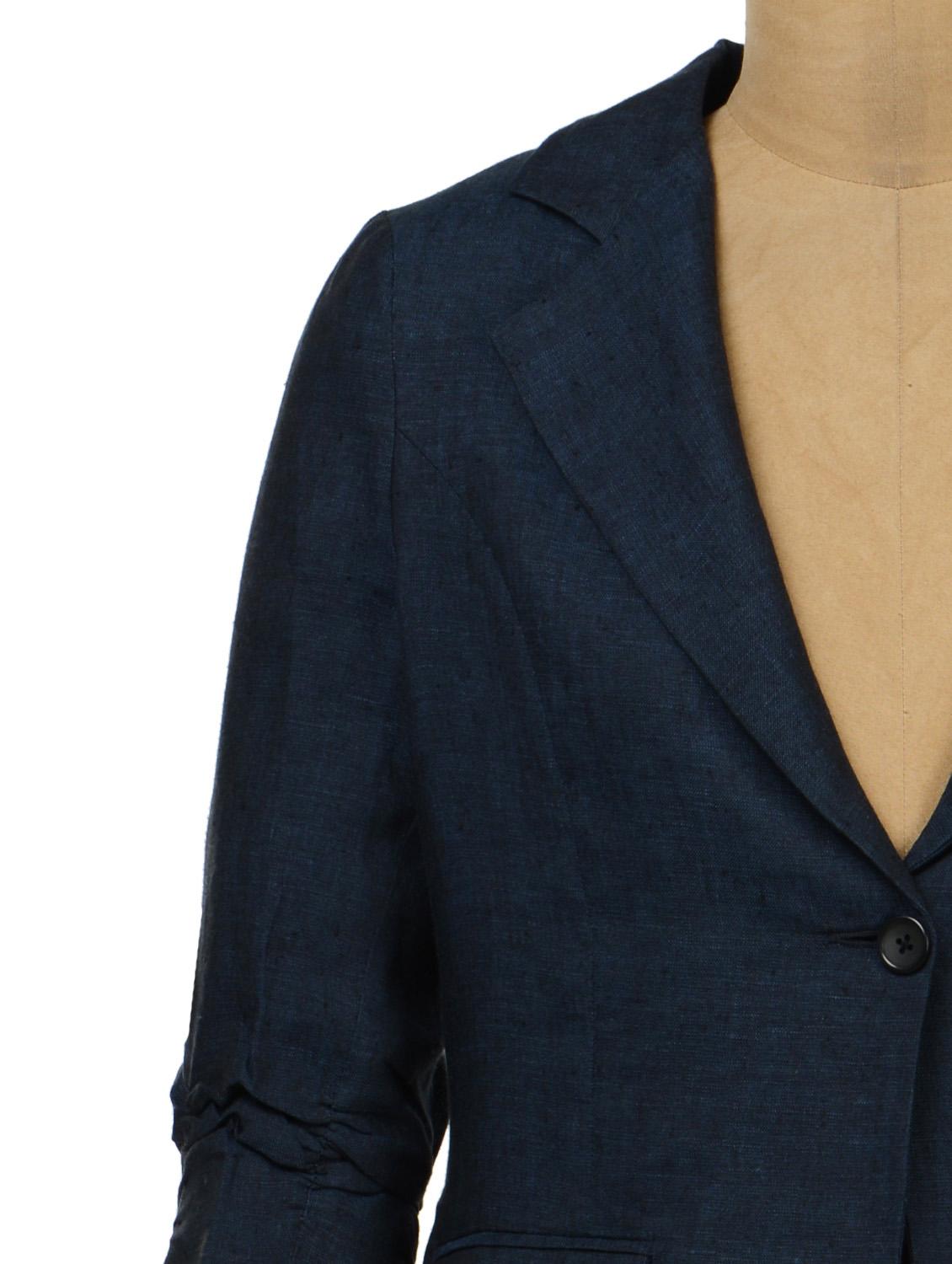 navy blue linen blazer - 35571 - Standard Image - 3