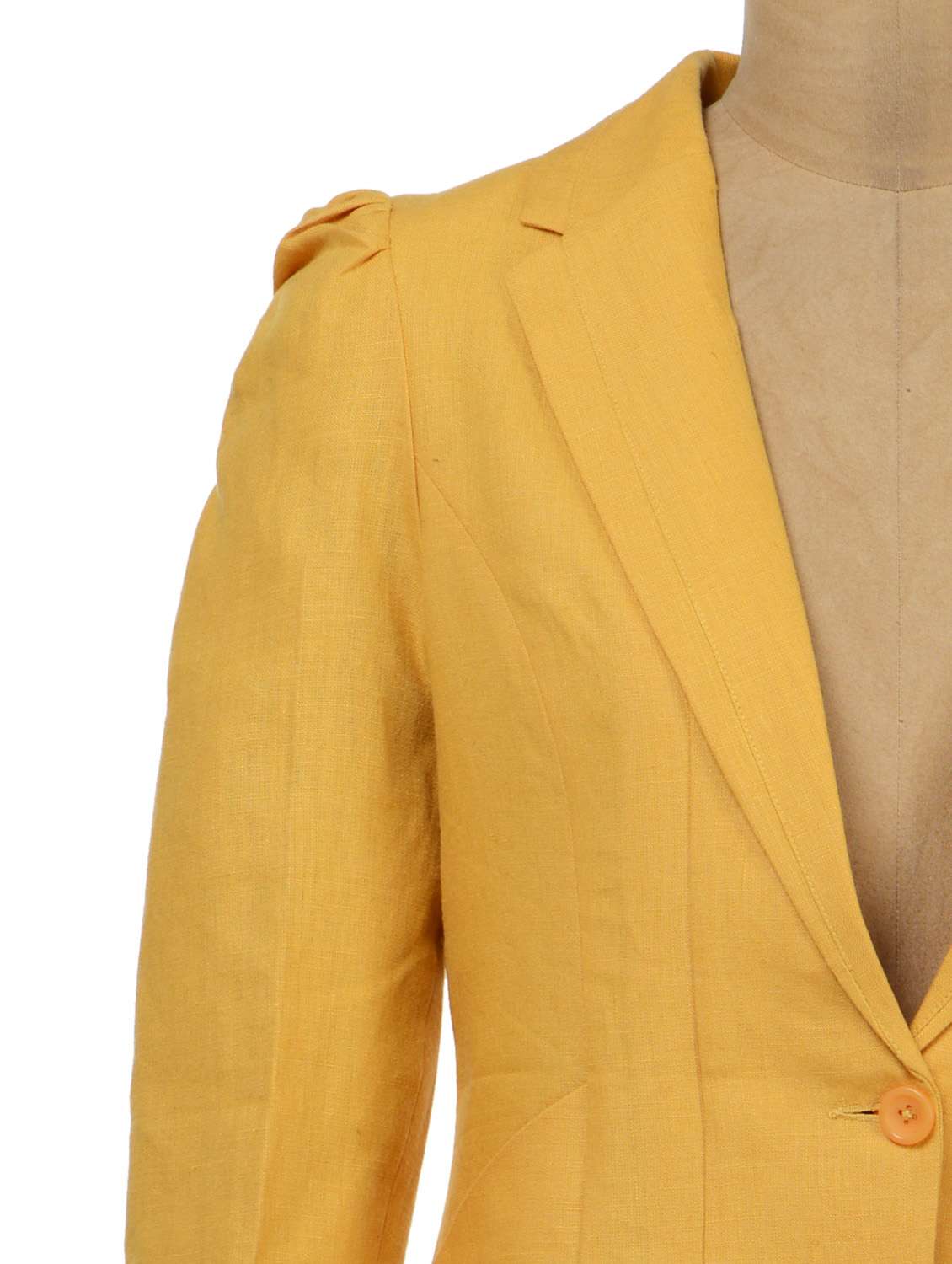 mustard yellow full length sleeve blazer - 35575 -  Standard Image - 3
