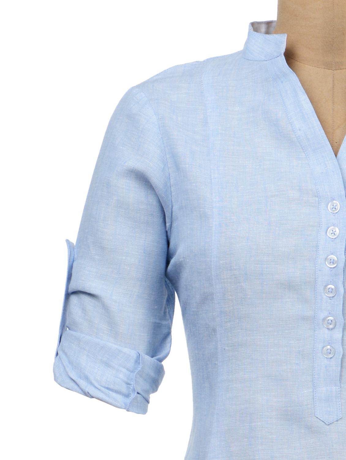 sky blue linen tunic - 35588 - Standard Image - 3