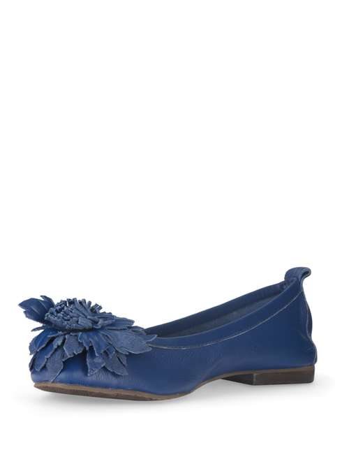 Cobalt Blue Floral Ballerinas - 35732 -  Standard Image - 0