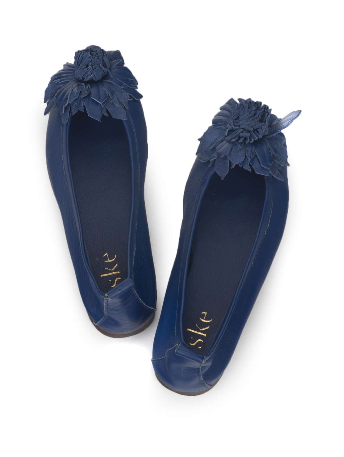 Cobalt Blue Floral Ballerinas - 35732 - Standard Image - 3