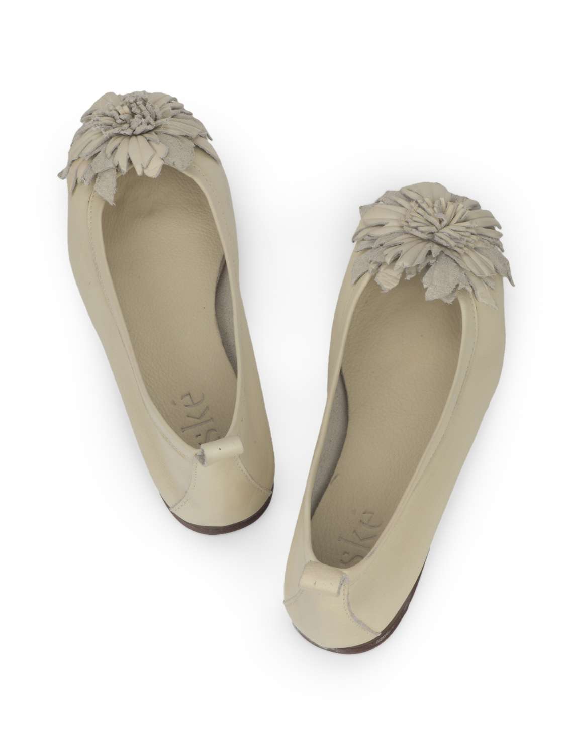 Ivory Floral Ballerinas - 35733 -  Standard Image - 3
