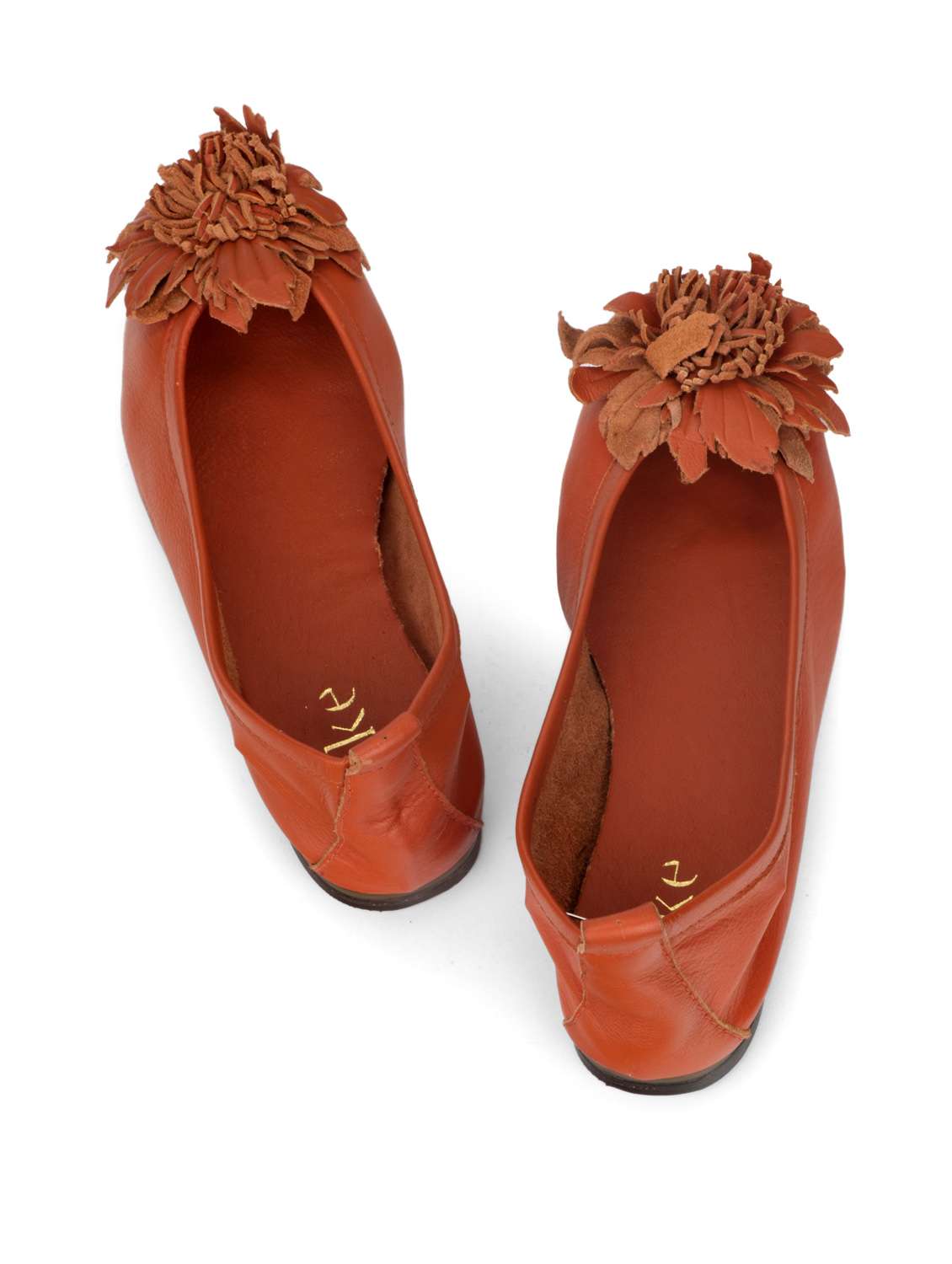 Orange Floral Ballerinas - 35734 -  Standard Image - 3