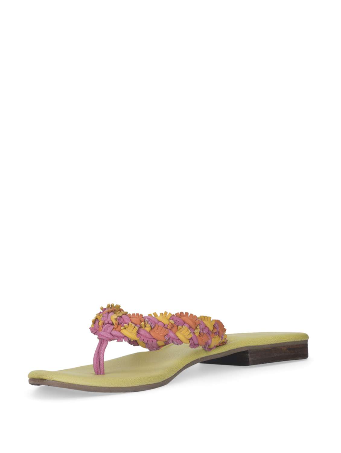 Lime Green Braided Flip Flops - 35762 - Zoom Image - 0