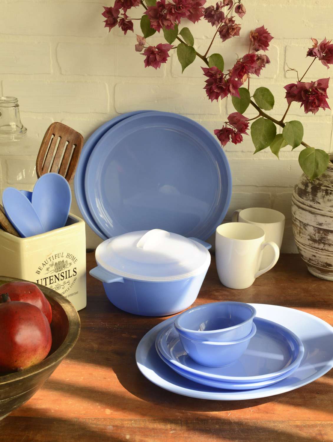 Blue Plastic Dinner Set (50pcs)