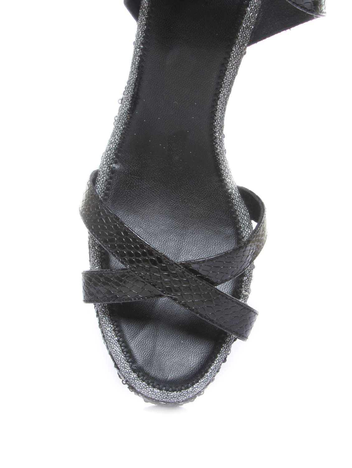 Sequin Work Black Glitter Wedges - 47904 -  Standard Image - 3