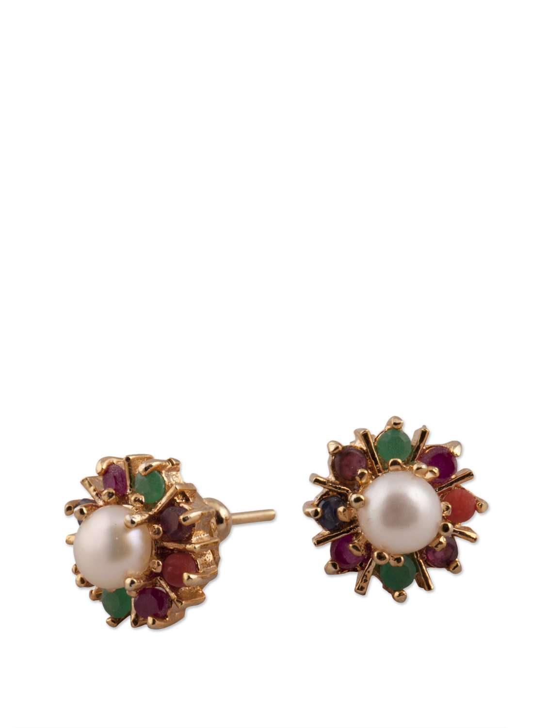 Buy online Navratan Pearl Earrings from Imitation Jewellery for
