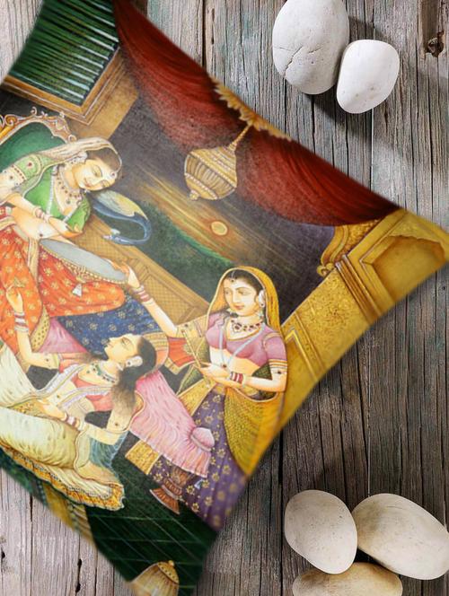 Digital Print 'Indian Princess' Cushion Cover- Set Of 2 - Belkado