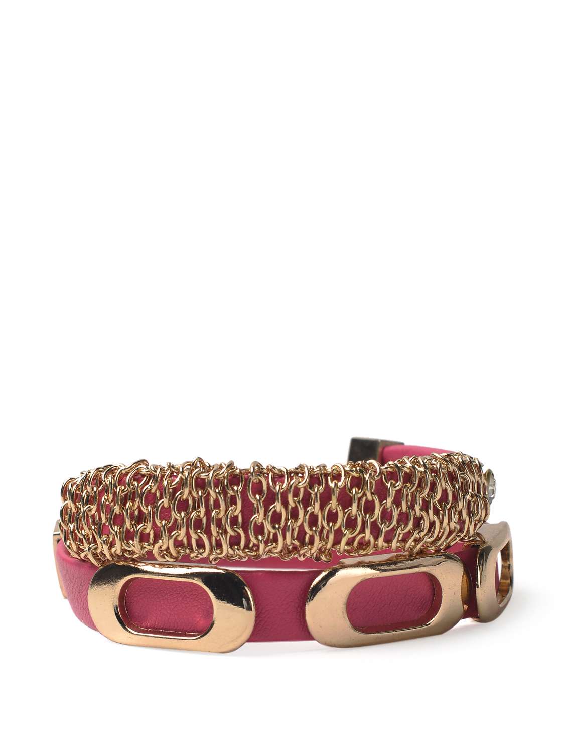 fuchsia-gold chain bracelet