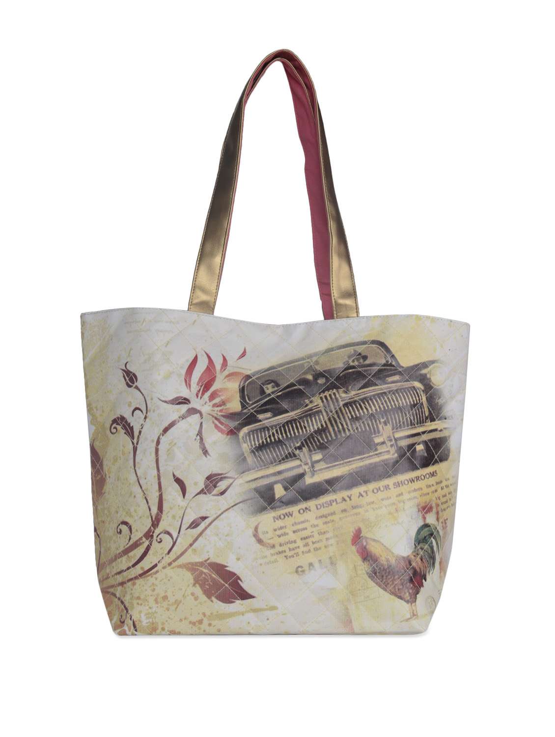 quilted bag in graphic print