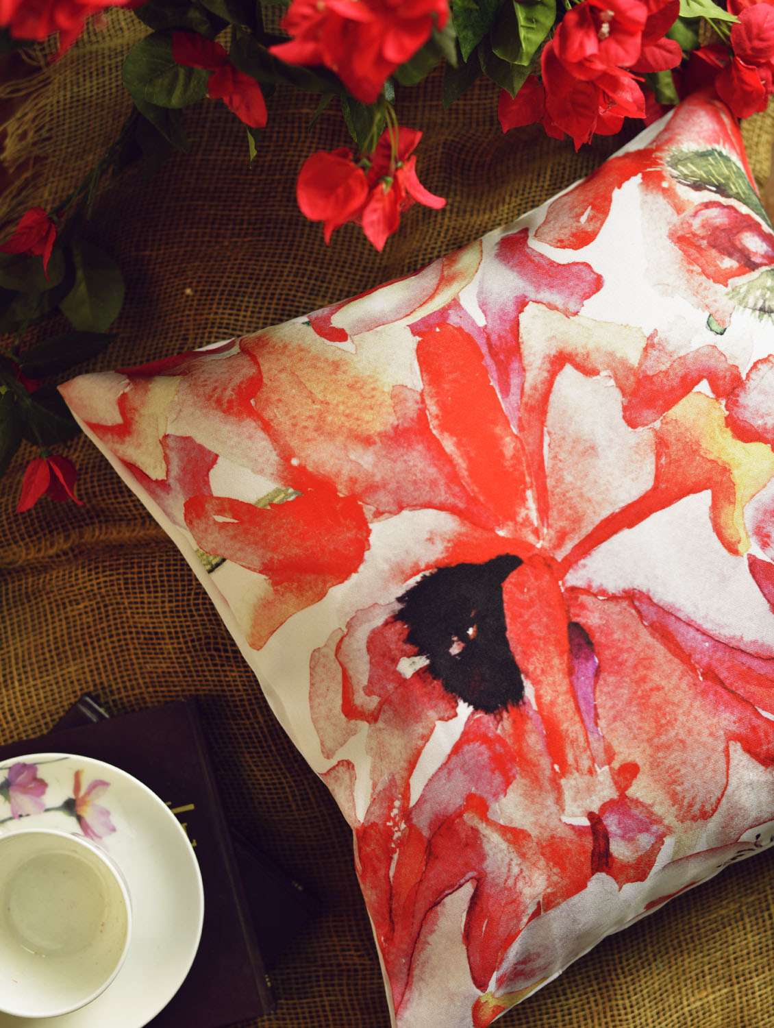 abstract print cushion cover