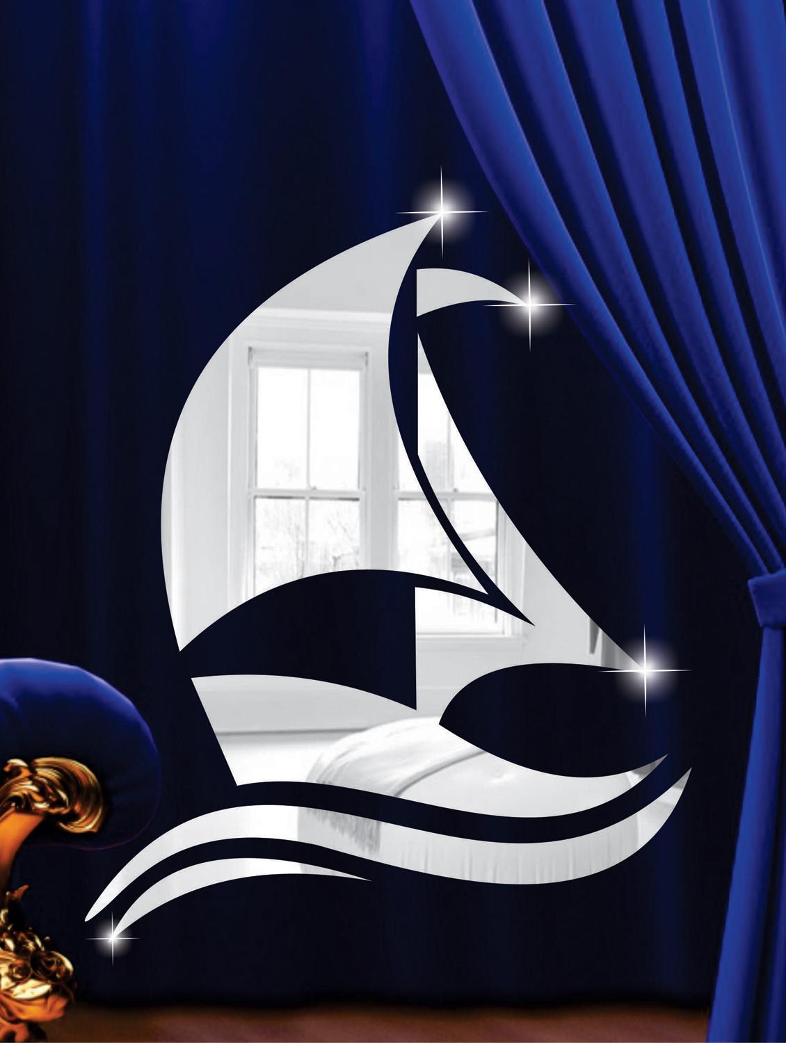 Sailing Boat 3D Mirror Sticker - Zeeshaan