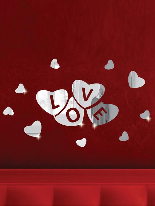 Love In The Heart 3D Mirror Sticker - Zeeshaan