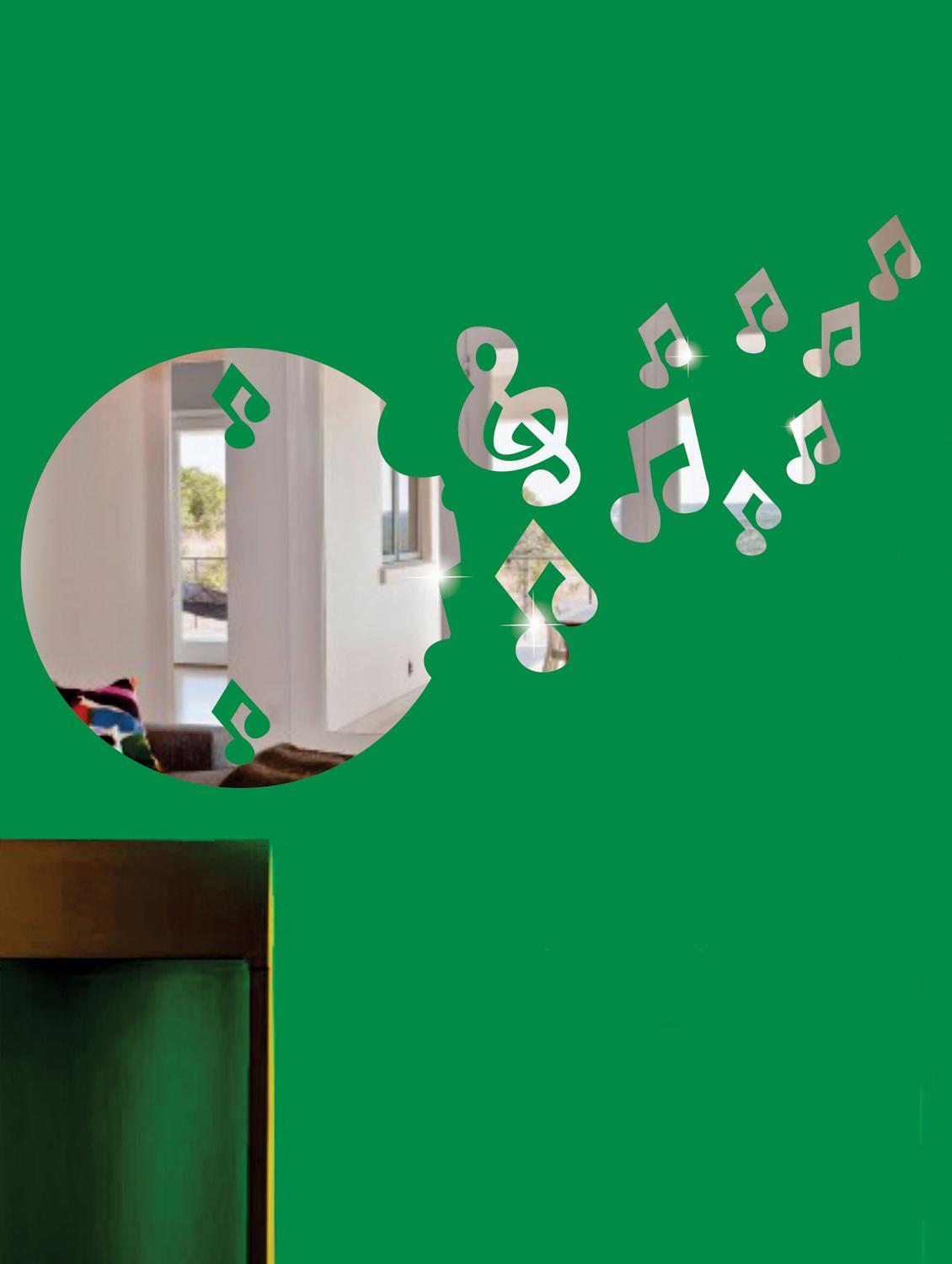 Flying Music Notes 3D Mirror Sticker - Zeeshaan