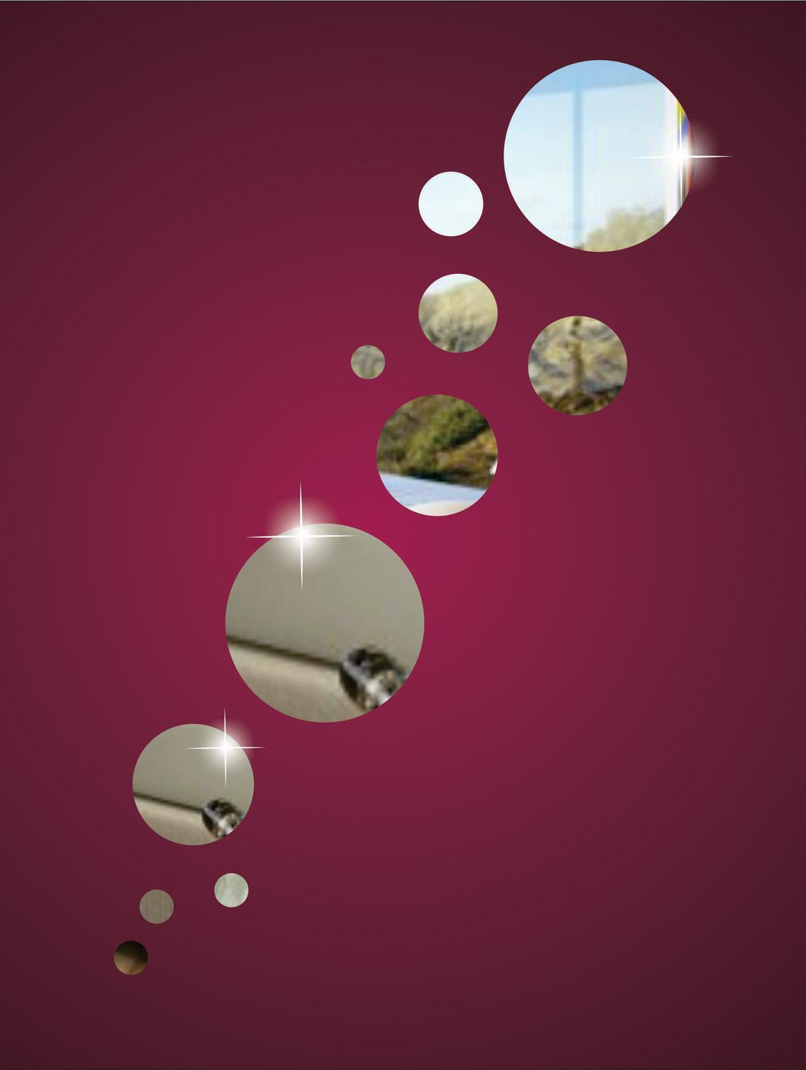 Multiple Circles 3D Mirror Sticker - Zeeshaan