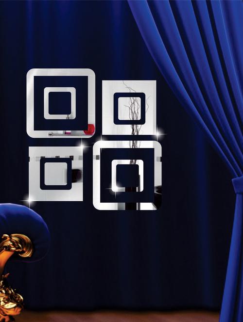 Squares 3D Mirror Sticker - Zeeshaan