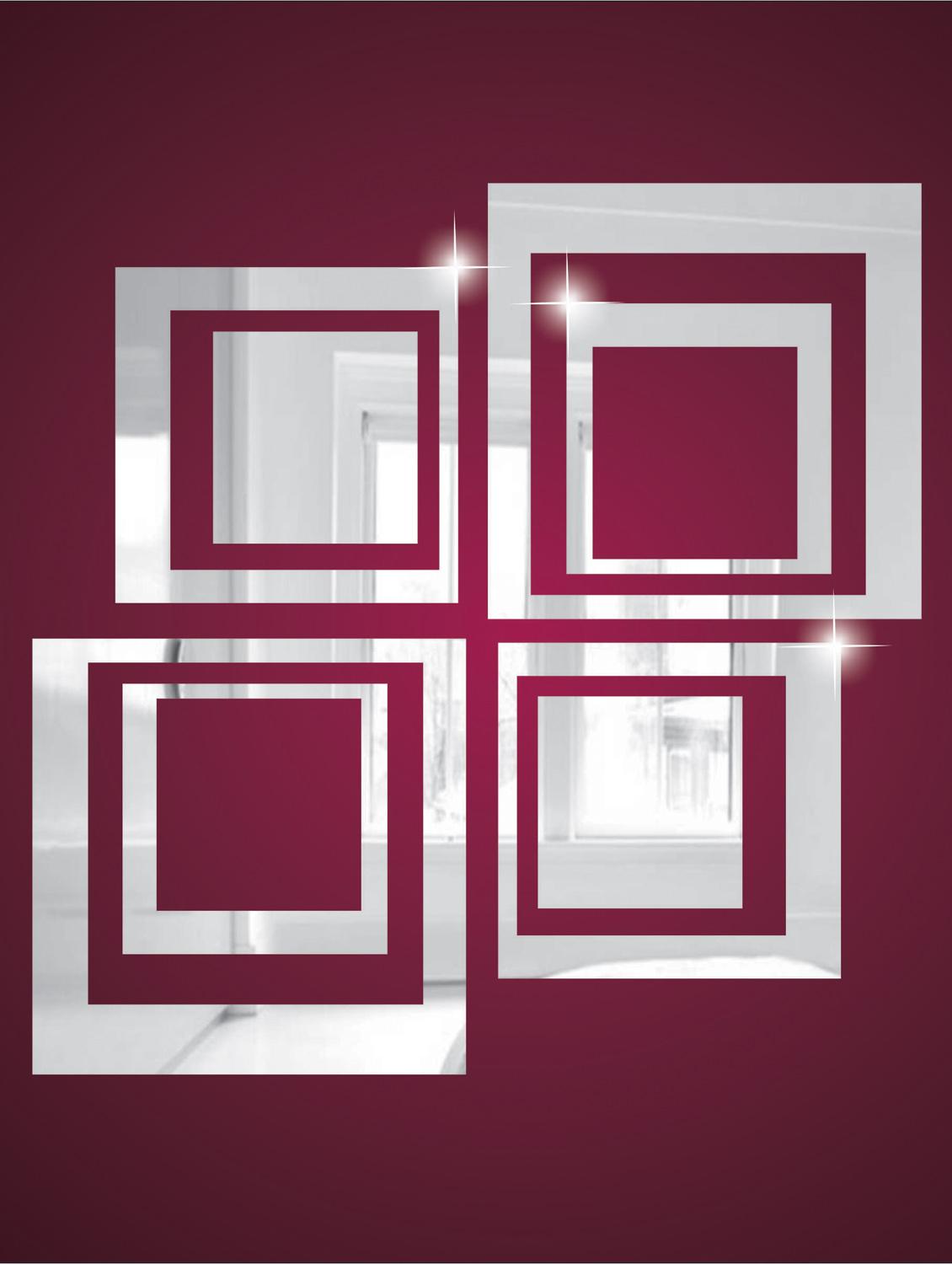 Squares 3D Mirror Sticker - Zeeshaan 67298