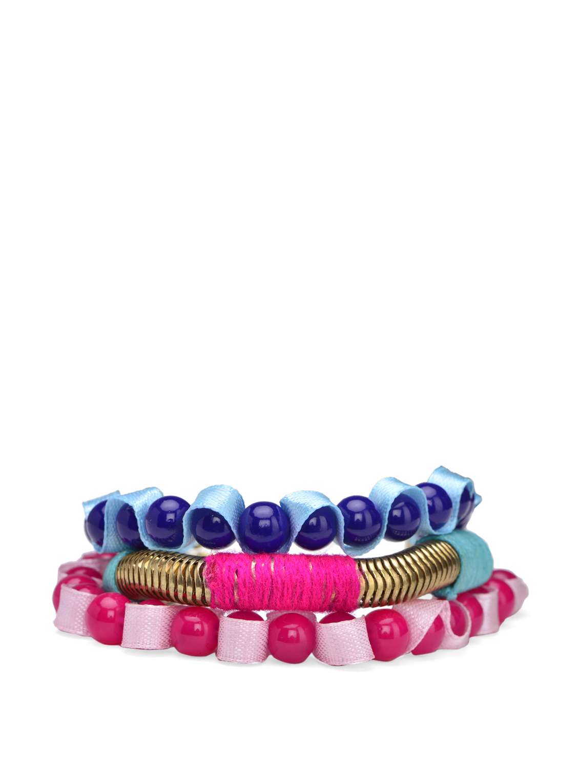 blue & pink beaded bracelet