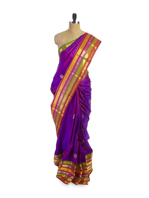 Bright Purple Saree - Pratiksha
