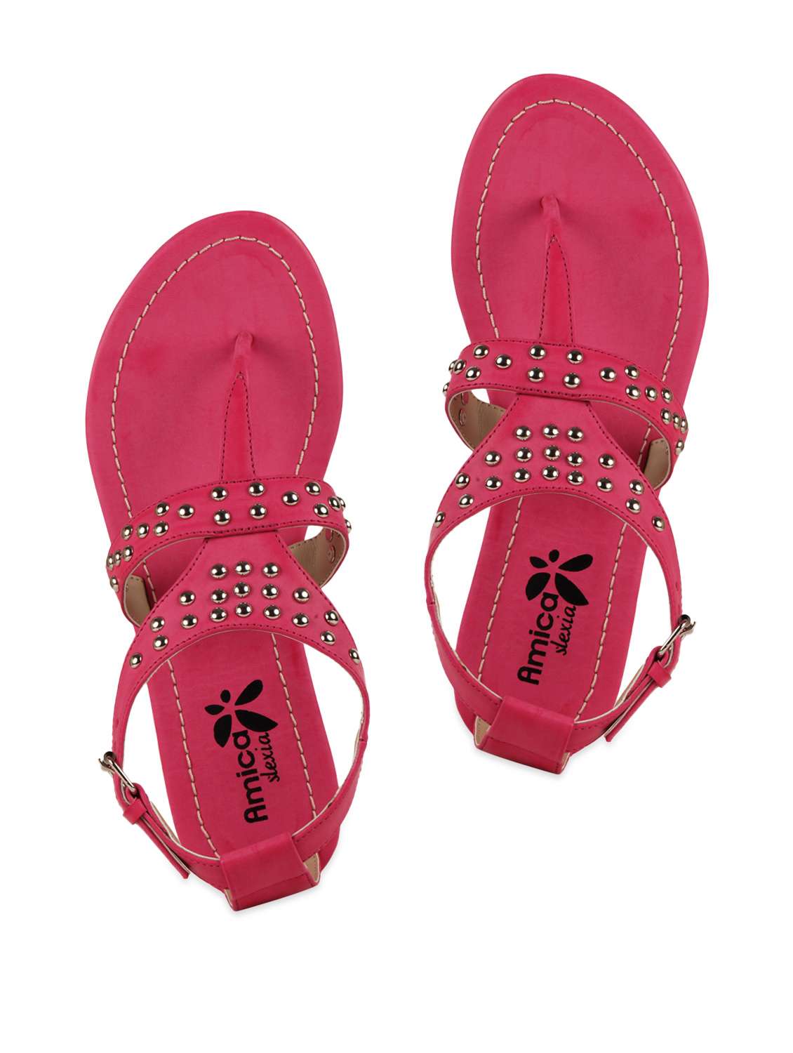 women pink embellished back strap sandals