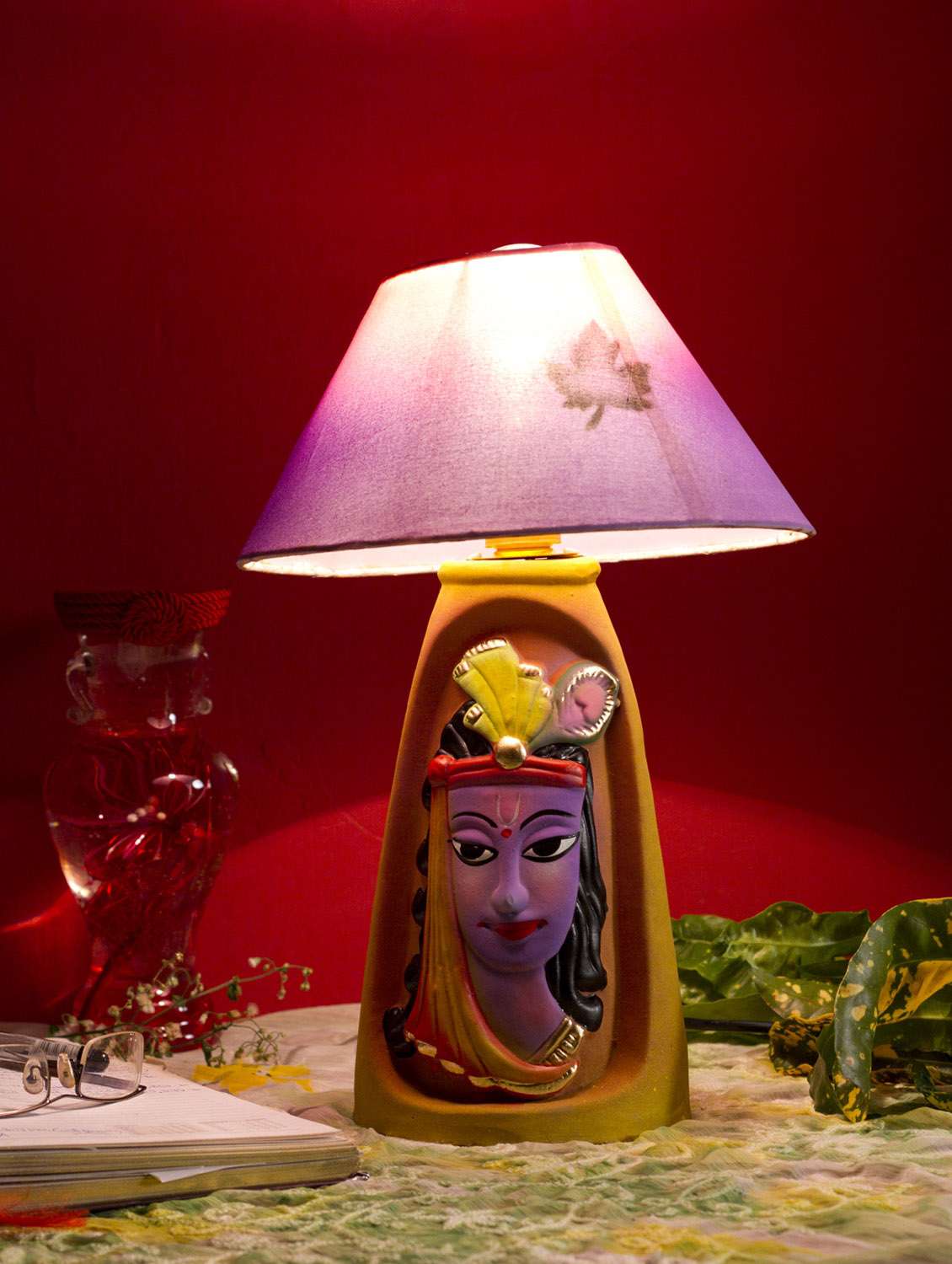 Buy online Funky Krishna Terracotta Table Lamp Shade from Lighting