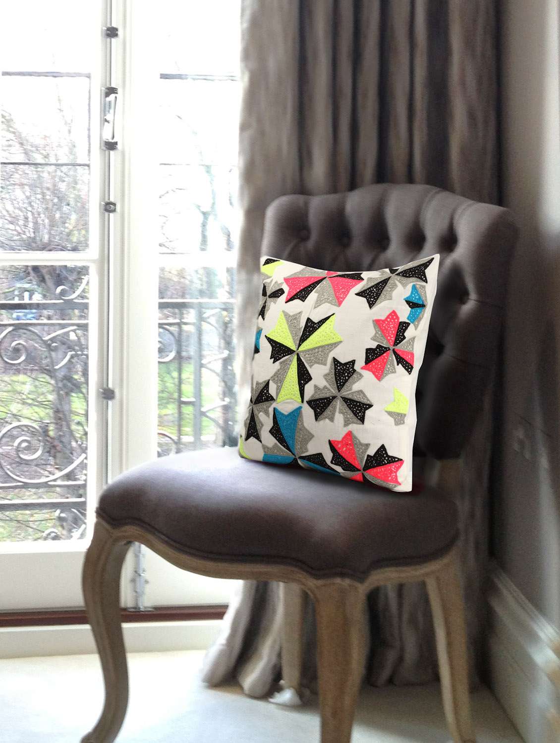 Off-White Embroidered Cushion Covers(Set of 5)