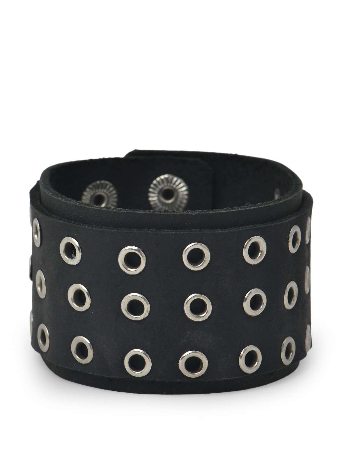 black leather wrist band