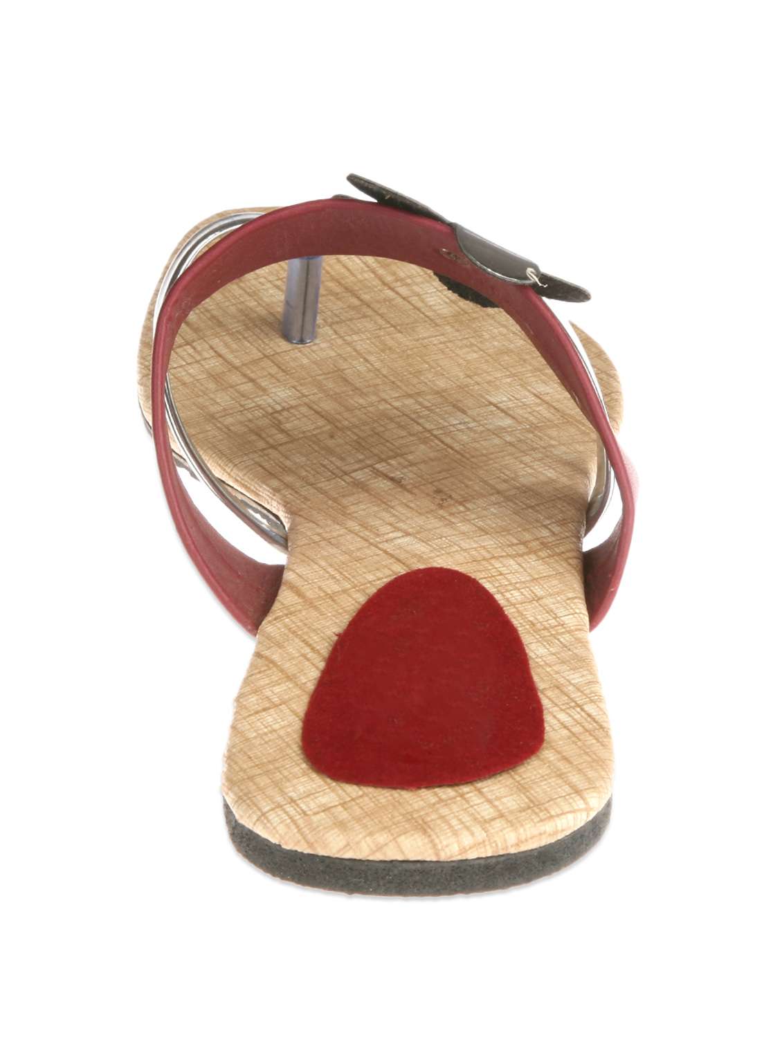 maroon flower embellished sandals - 898478 - Standard Image - 3